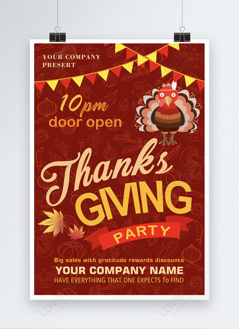 Thanksgiving day celebration party poster template image_picture free ...