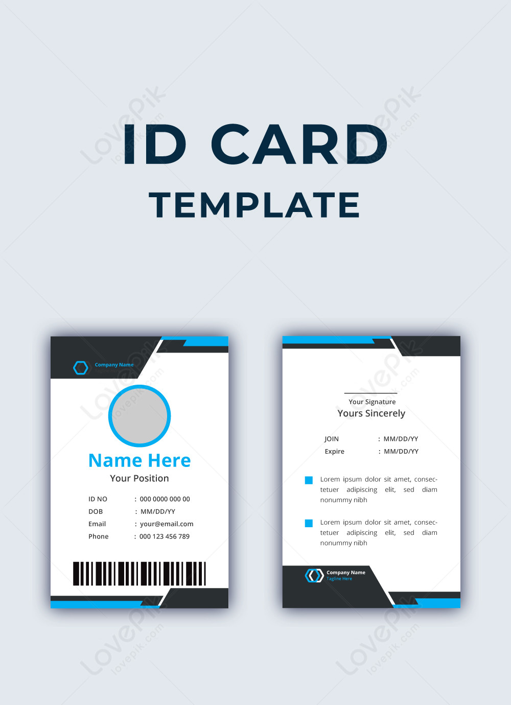 Modern abstract id card template image_picture free download Pertaining To Photographer Id Card Template
