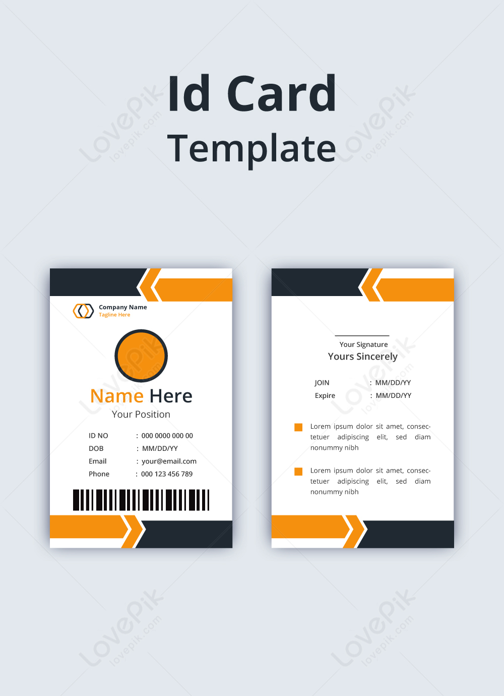 modern-abstract-creative-professional-orange-id-card-template-image