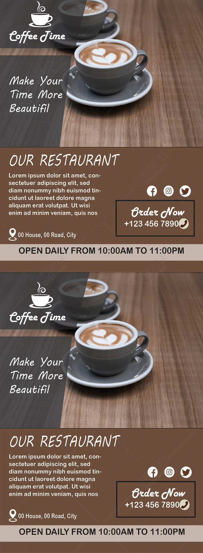 Restaurant food coffee flyer vector template image_picture free download  