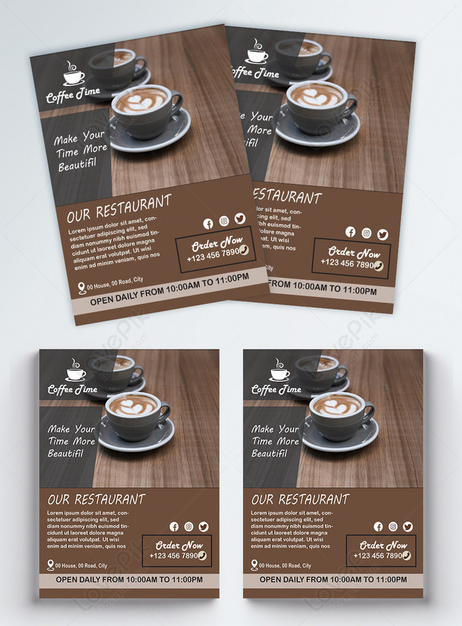 Restaurant food coffee flyer vector template image_picture free download  