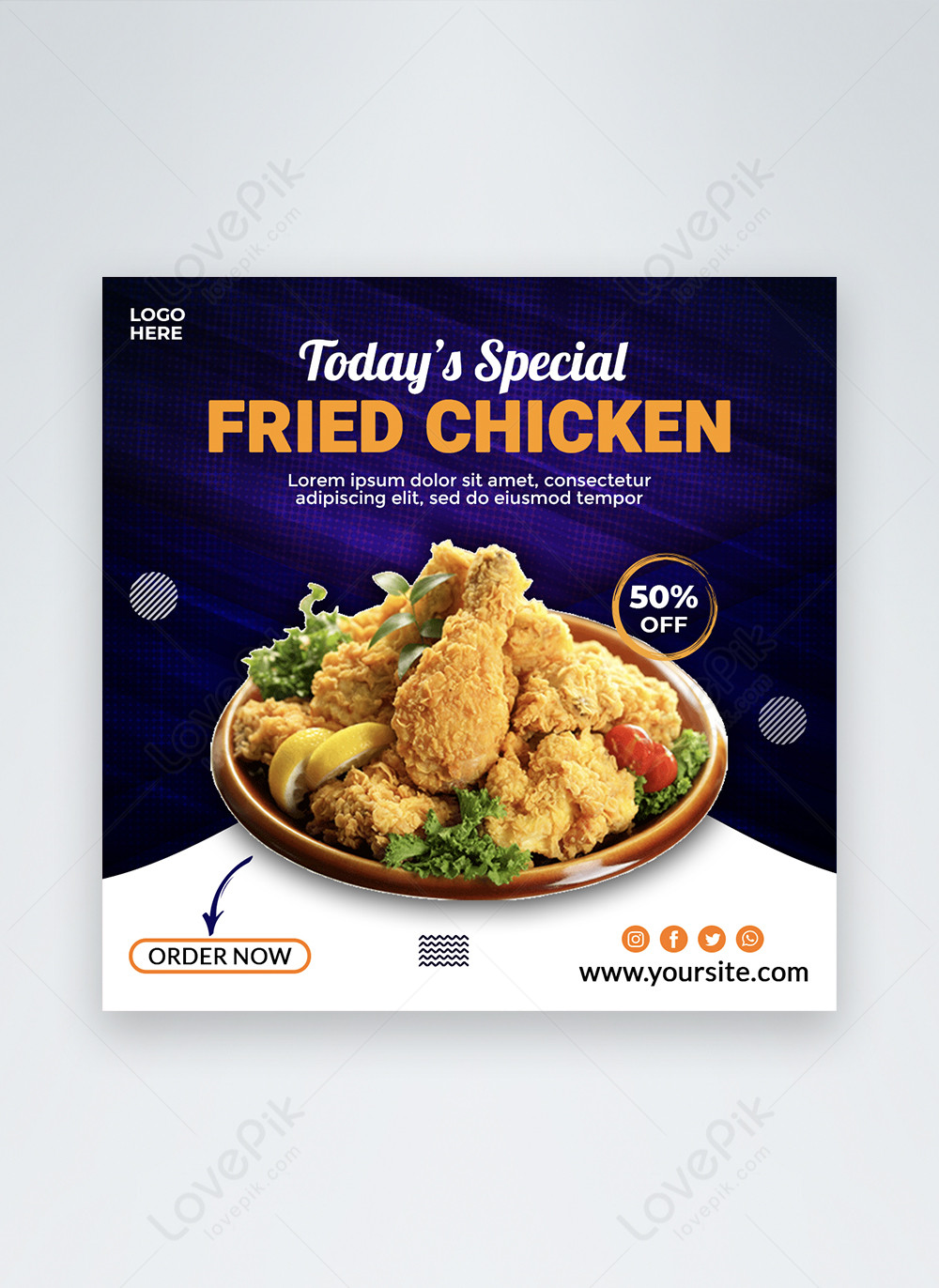 Todays special fried chicken social media post template image_picture ...