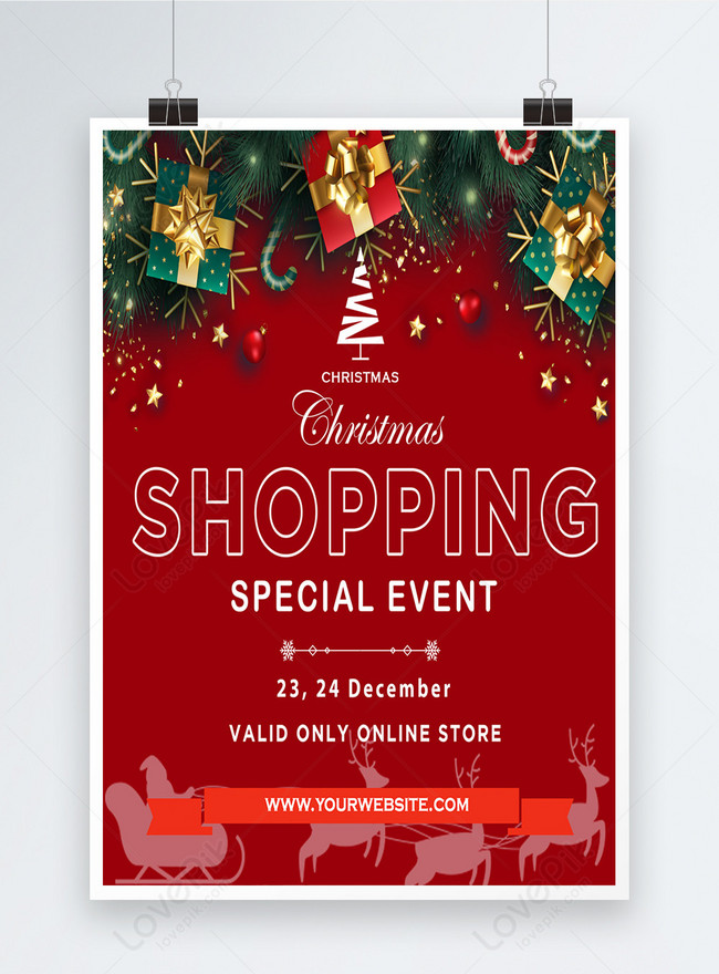 Merry christmas shop promotion poster template image_picture free ...