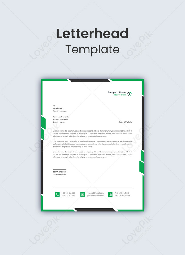 Modern abstract creative professional green letterhead vector template  image_picture free download 