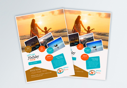 Stylish Holiday Tour Travel Flyer, travel,  tourism,  tour template