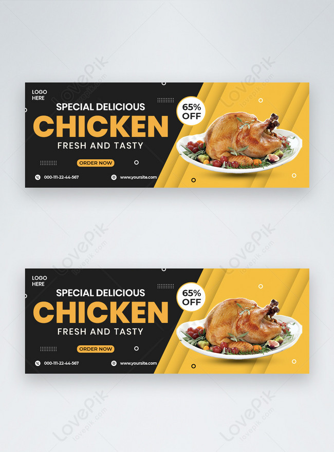 Download Delicious Fried Chicken Food Special Discount Facebook Cover Template Image Picture Free Download 450058654 Lovepik Com