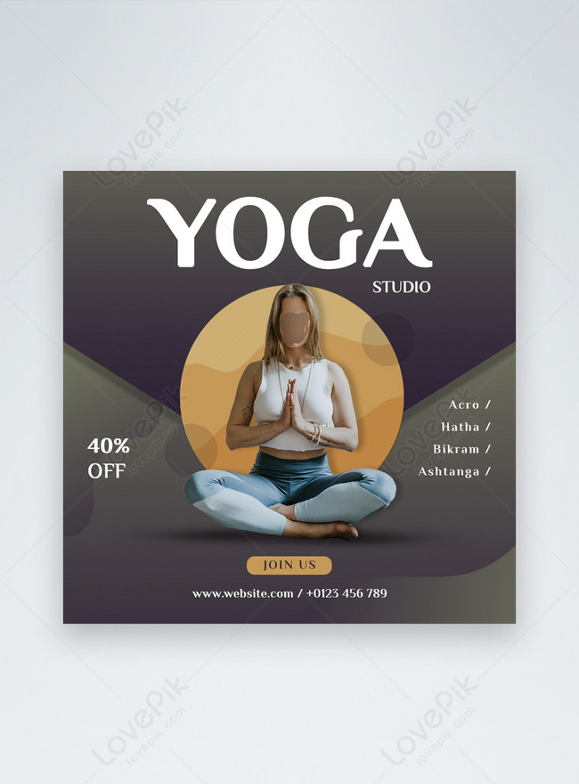 Mẫu Quảng Cáo Trực Tuyến Yoga Bài đăng Trên Mạng Xã Hội Với Thiết ...