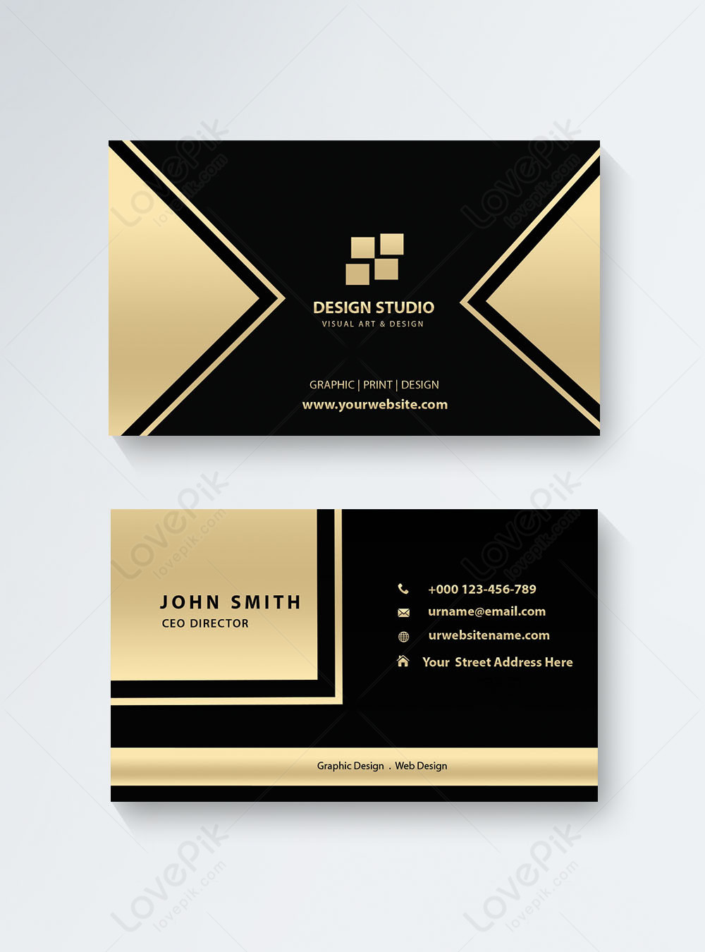 Gold concise corporate personal position business card template image ...