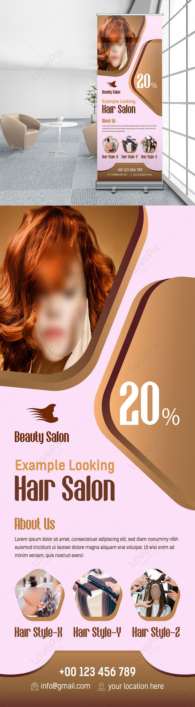 Modern beauty salon roll up banner template image_picture free download  