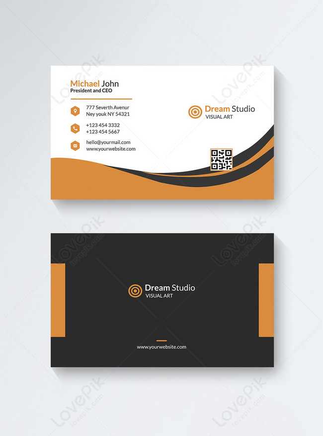 Yellow simple corporate personal position business card template image ...