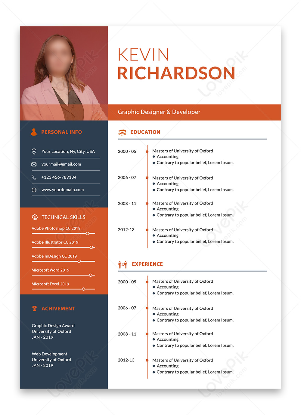 Cv Resume Template Image Picture Free Download 450066710 Lovepik.com