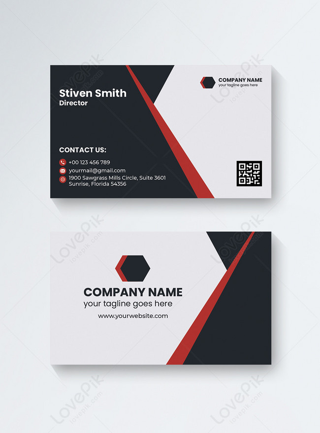 Red modern corporate personal position business card template image ...