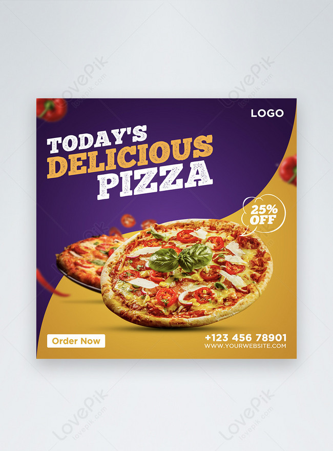 Delicious pizza food social media post template image_picture free ...