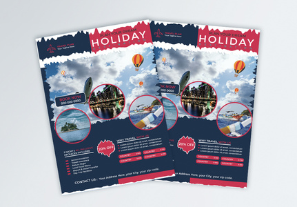 holiday travel and tour flyer , travel,  journey, tourism template