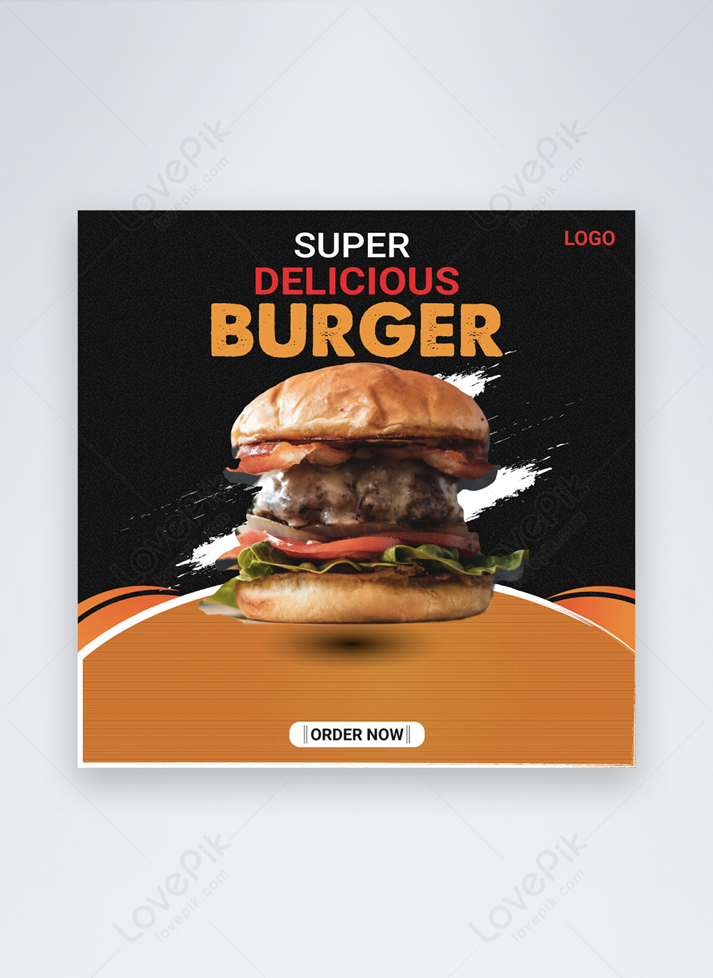 Template Pos Media Sosial Burger Super Lezat Untuk Diunduh Gratis Lovepik 