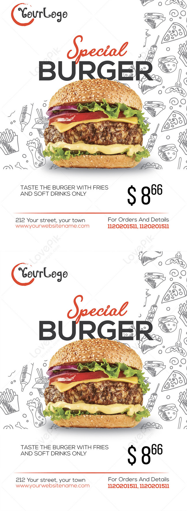 Fast Food Special Burger Flyer изображение_Фото номер 450069193_EPS Формат  изображения_ru.lovepik.com