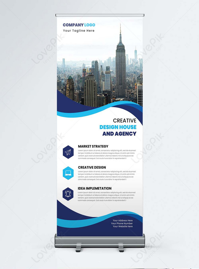 Corporate Business Roll Up Banner Standee Design Template, abstract banner design, advertising banner design, banner banner design