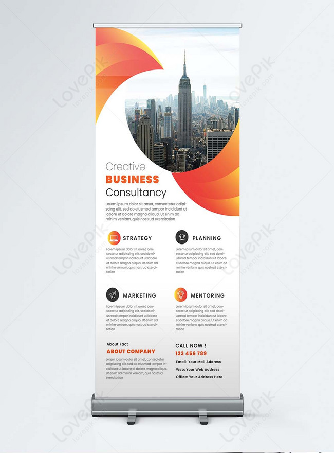 Corporate Business Roll Up Standee Design Banner Template Vec, concept banner design, banner banner design, geometric banner design