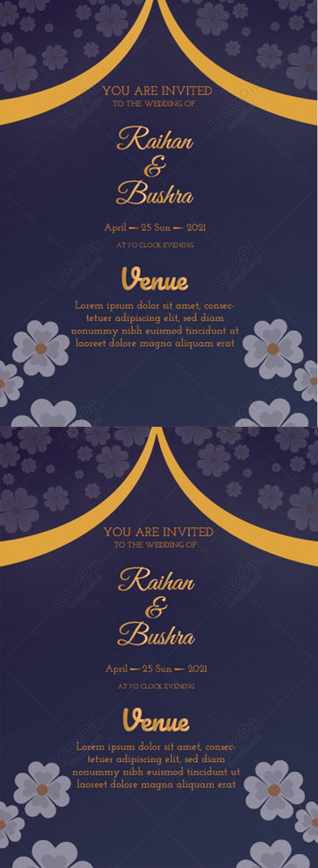 Floral wedding invitation card design dark background vector tem template  image_picture free download 