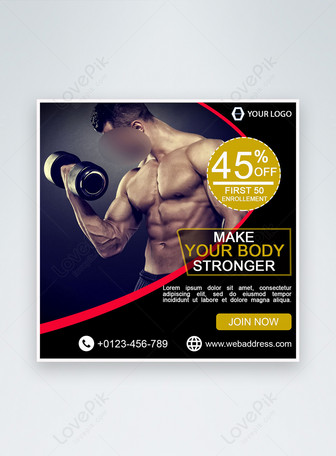 Download Shape Your Body Gym Banner Template Social Media Post Web