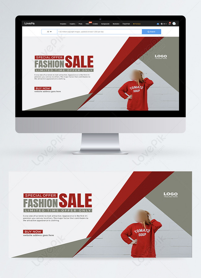 Fashion Web Banner Fashion Website Template (Instant Download) 