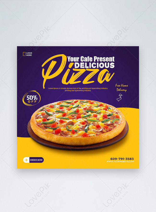 Pizza Menú De Comida Promoción Medio De Instagram Post Banner Tem ...