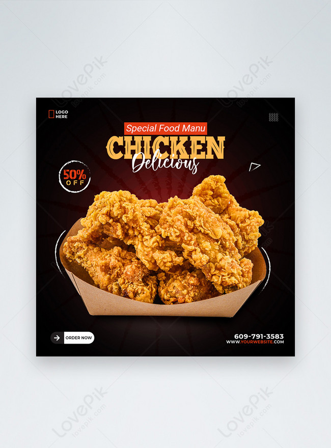 Ayam Fried Dan Menu Makanan Social Media Banner Templat Gambar Unduh Gratis Imej 450078888 Format Psd My Lovepik Com