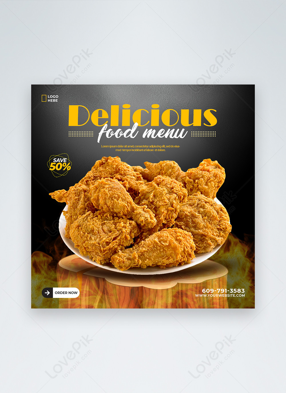 Delicious food menu social media food banner design template template ...