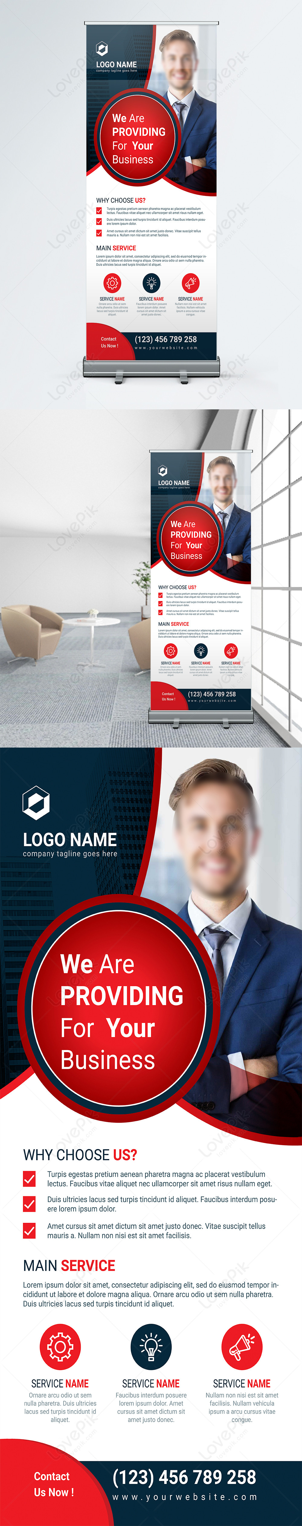 Business roll up and standee banner template image_picture free ...