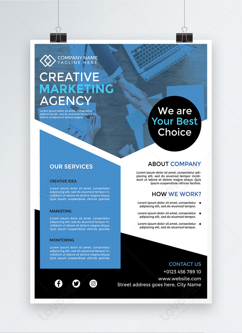 Creative marketing agency promotional poster template image_picture ...