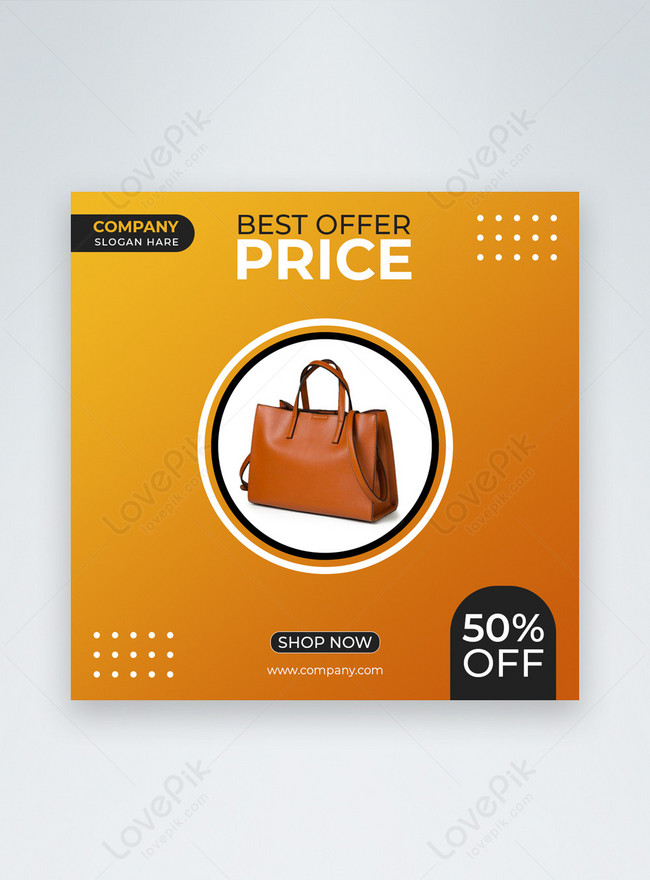 Ladies Bag Special Offer Sale Banner For Social Media PSD Template