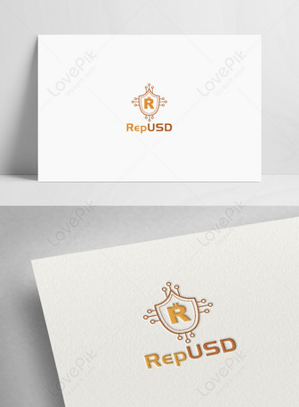 Safe Inspect Logo, Gold , Rep Usd Logo , vector template