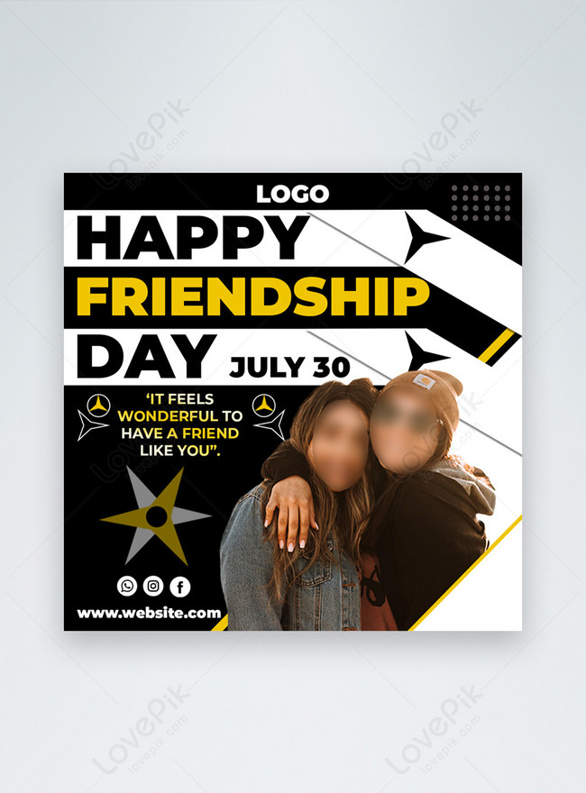 Happy friendship day social banner template image_picture free download  