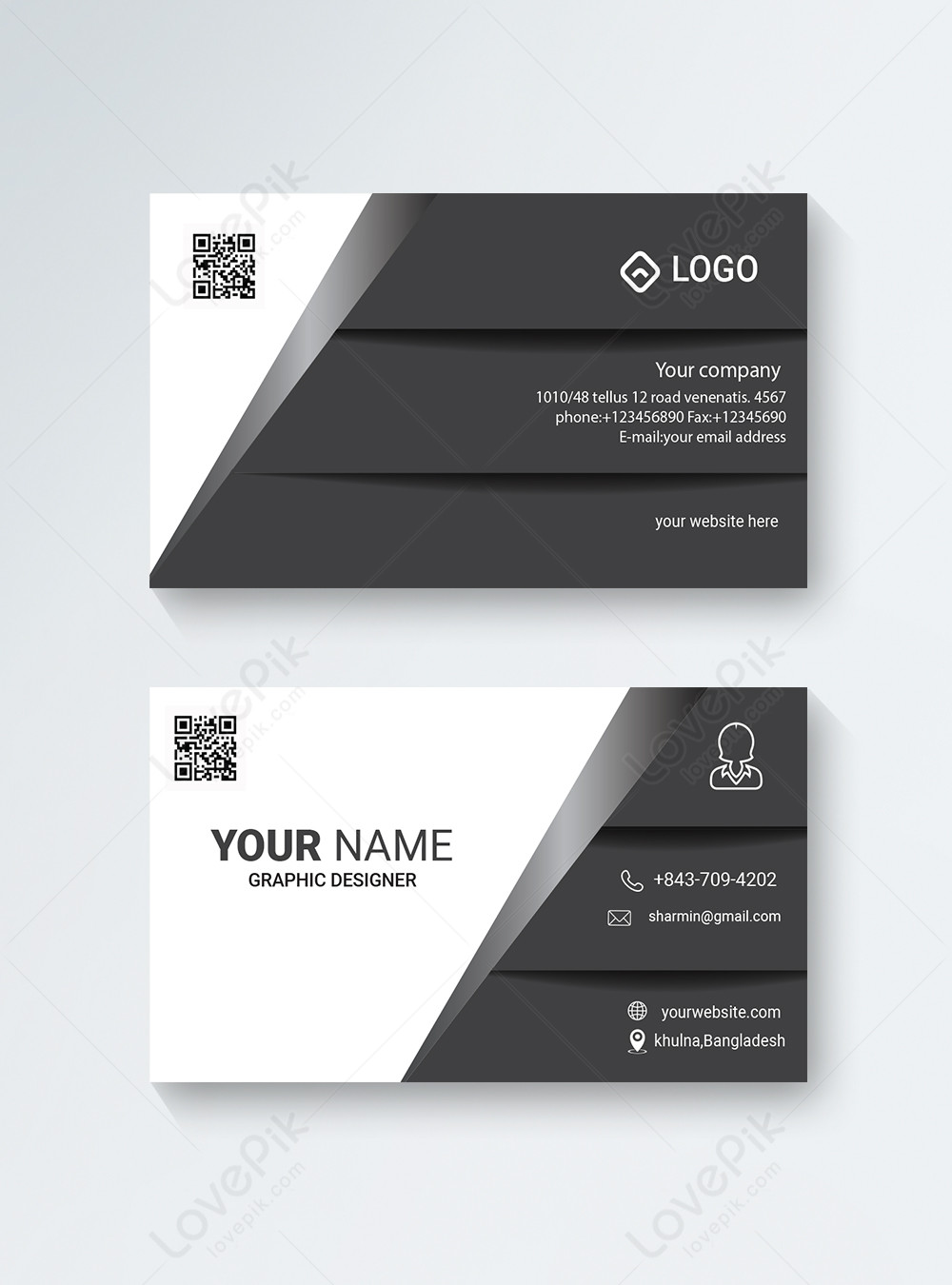 Black modern corporate position name card template image_picture free ...