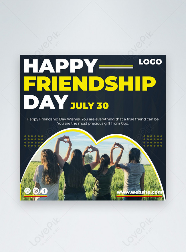 Friendship Day banner designs to customize online