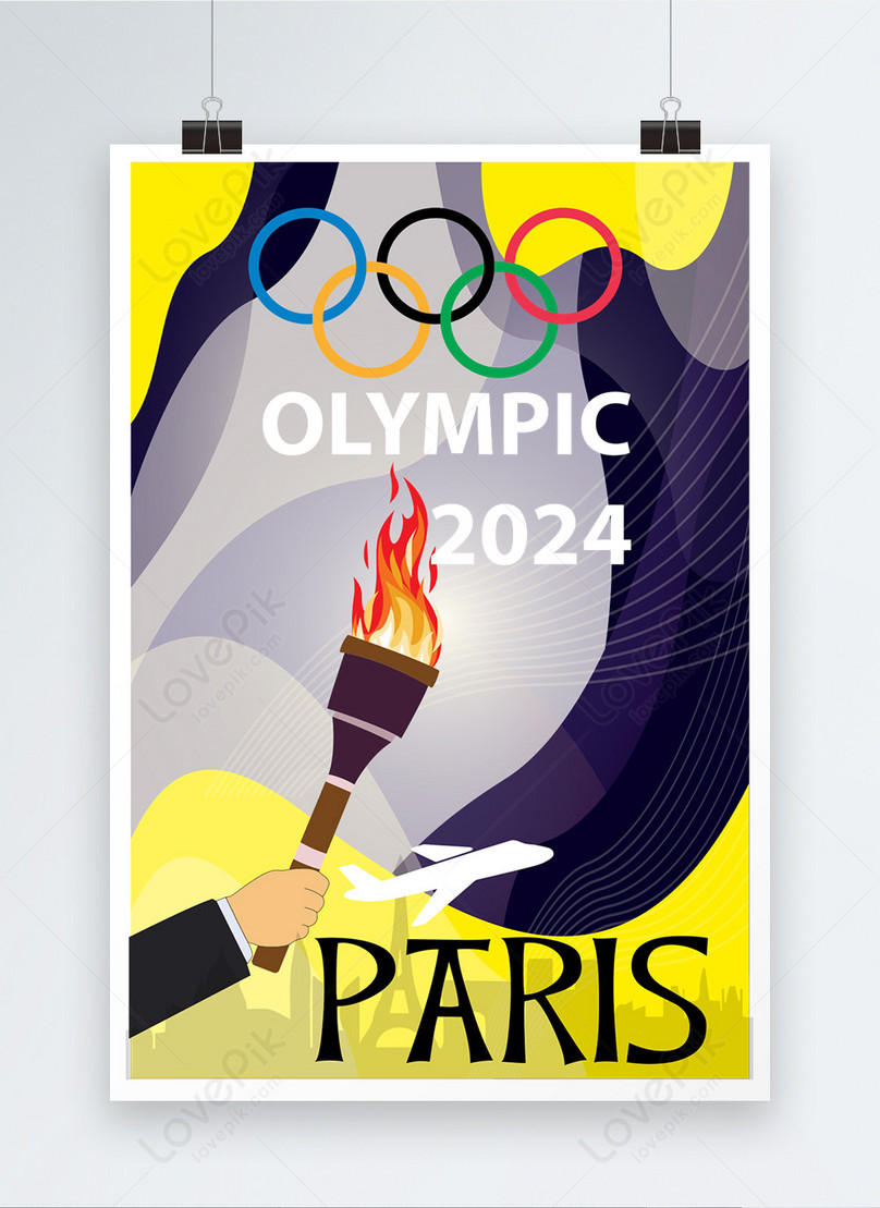 Olympic 2024 paris poster template image_picture free download