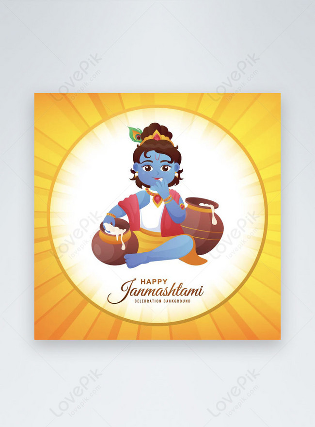 Happy janmashtami social media post template image_picture free download  