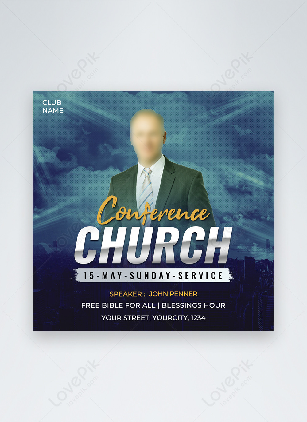 Conference church social media post template image_picture free ...