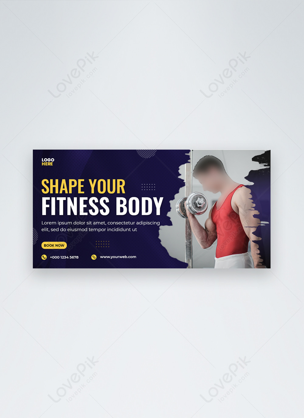 Shape Your Fitness Body Facebook Ads Banner Template Image Picture Free 