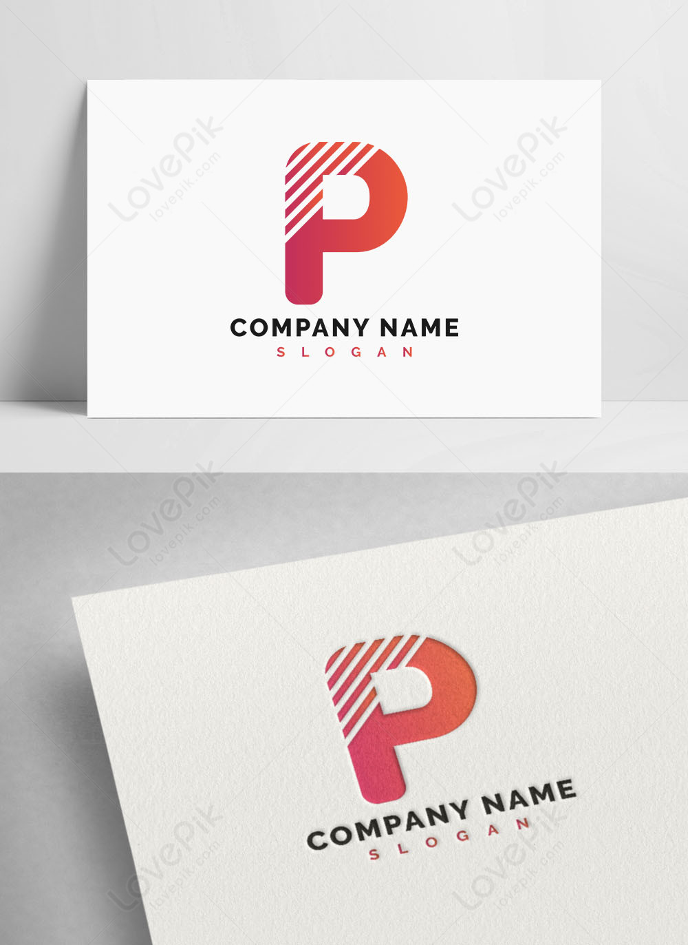 Creative letter p logo design with pen shape Vector Image