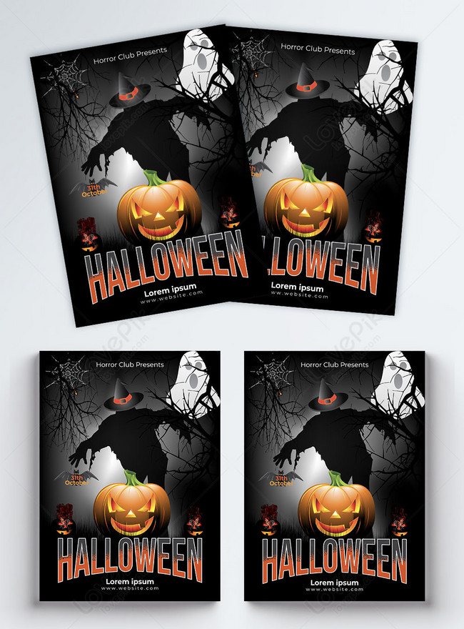 Halloween horror party flyer template image_picture free download ...