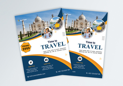 Travel Tours Flyer, advertising,  beach,  booking template