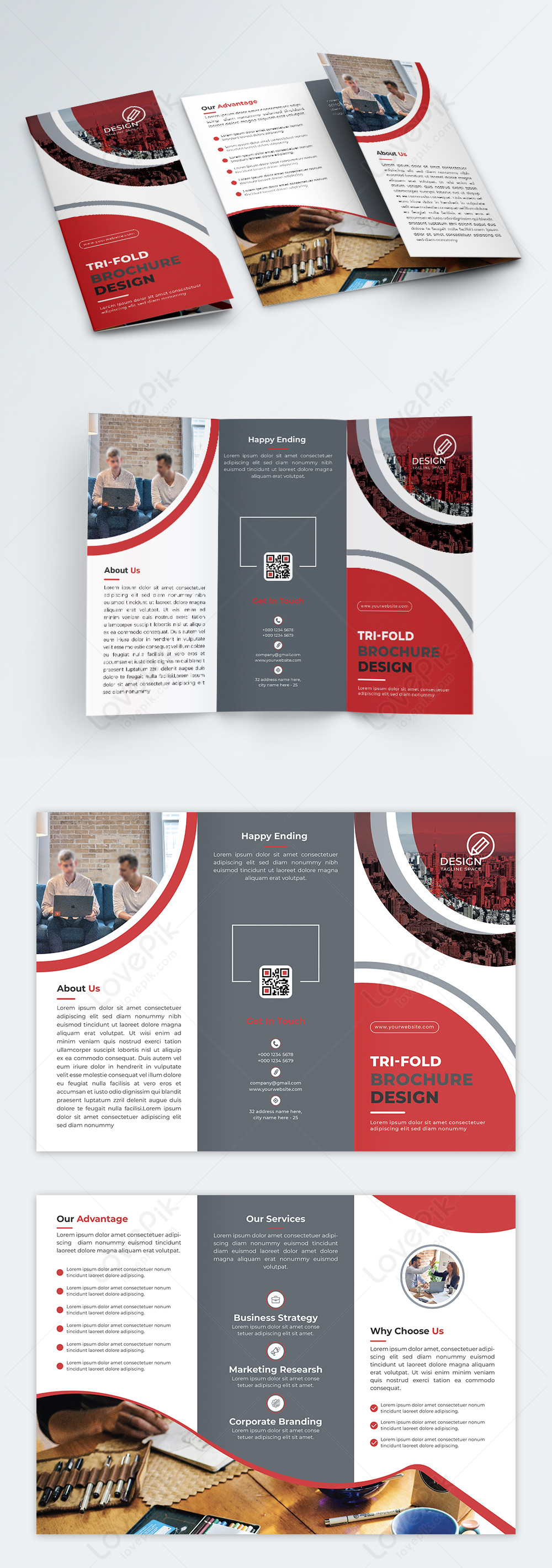 Tri-fold brochure layout template image_picture free download 450103189 ...