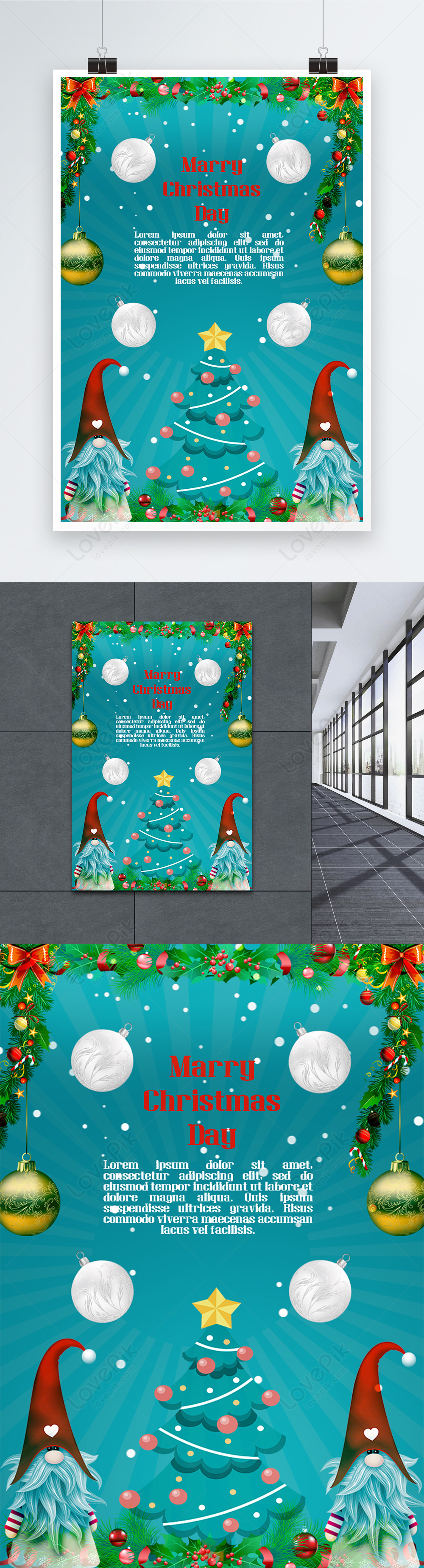 Blue Merry Christmas Poster Template Imagepicture Free Download 450104771 