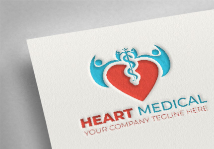 Premium Vector | Medical logo with a heart and a heart