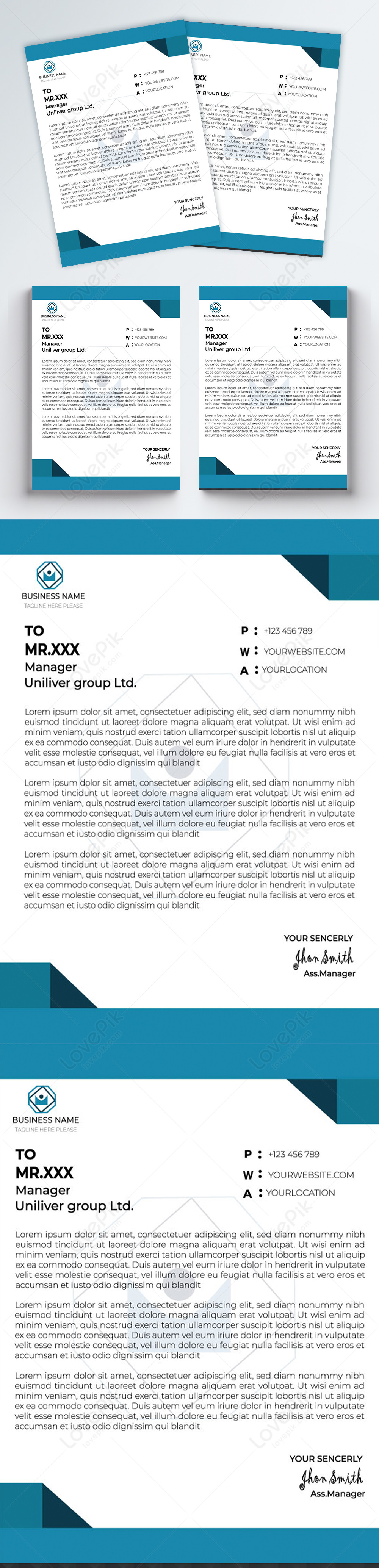 Creative modern letterhead template image_picture free download ...