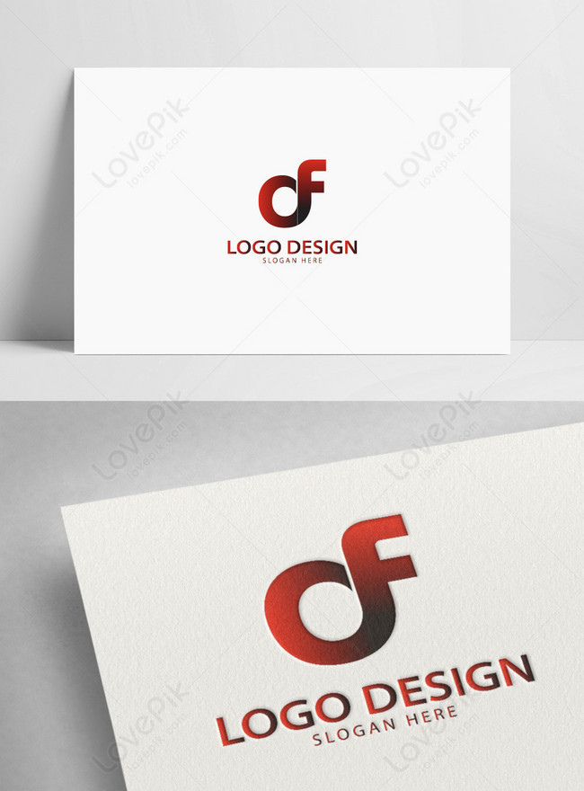 Df modern letter logo design with swoosh Vector Image