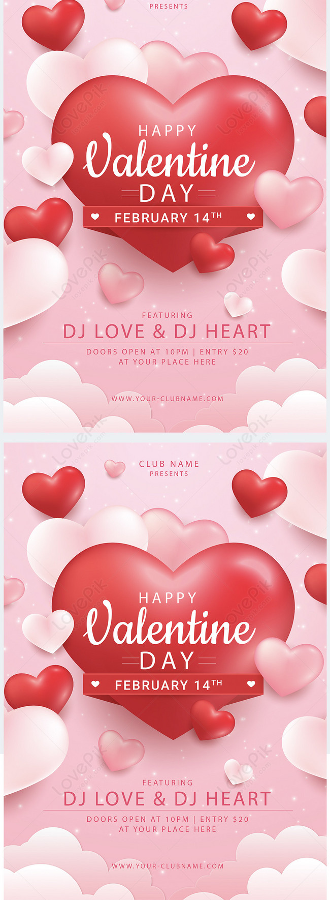 Happy valentines day flyer template image_picture free download  450112871_