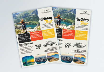 Modern Holiday Tour Flyer , travel,  nature,  photography template