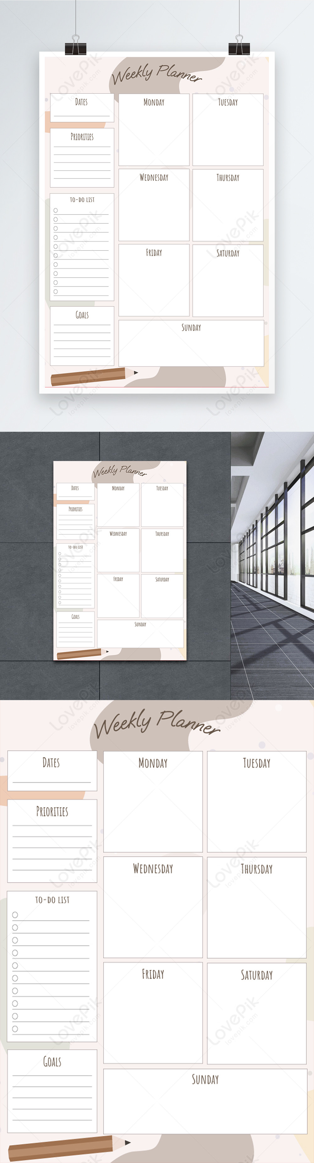 Clean minimal organic weekly planner template image_picture free ...